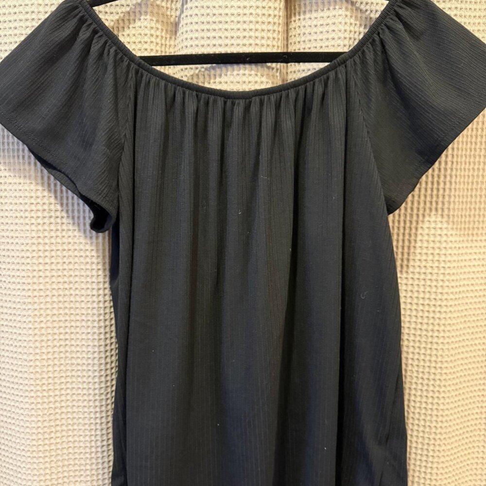 Black Off the Shoulder Summer Blouse